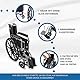 Mobiclinic®, Rollstuhl faltbar, Marsella, Schnellspanner-rollen auf knopfdruck, Robust, Sitzbreite 46 cm, Klappbare fußstütze und armlehnen, Bremshebel, Reifen 24 , Für behinderte