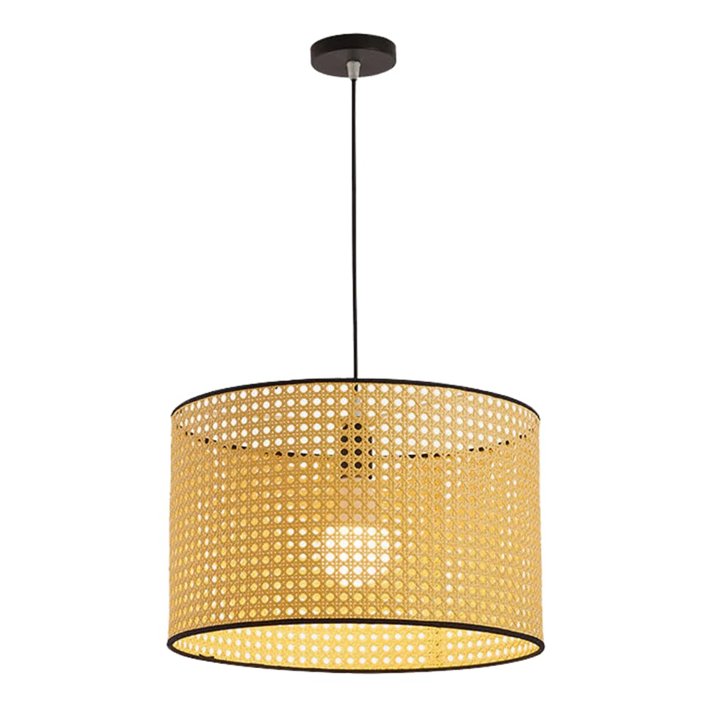 CJSLXGBL Rattan Chandelier Light Fixture, Boho Chandeliers Hand Woven Pendant Light, Chandeliers Dome Lampshade For Dining Room Kitchen Island Bedroom Foyer Hallway