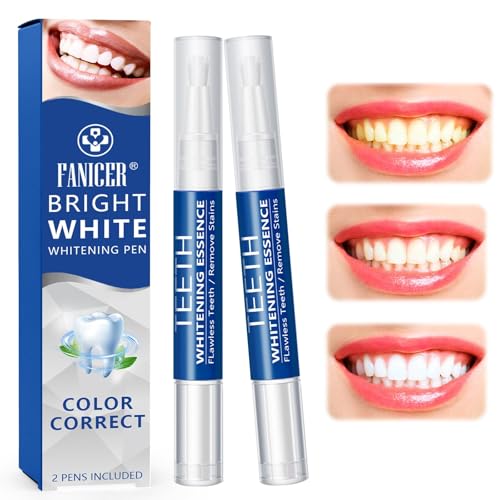 2 Piezas Bolígrafo Blanqueador de Dientes, Lapiz Blanqueador Dental, Teeth Whitening Lapiz, Blanqueamiento dental en casa, Efectiva Blanquear los Dientes, Elimina Manchas