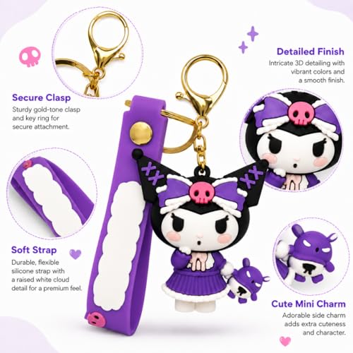 Image of Wanna Party Cute Keychain Kawaii Anime Keychain, Kurumi, Key Rings for Girls & Boys, Car, Bags, Backpack & Room Accessories