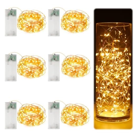 8 Stück LED Lichterkette Batterie, Lichterketten mit Timer, 2M 20 LED Kupferdraht Lichterkette Innen, Warmweiß Wasserdichte, Kupferdraht Innen Lichterkette für Weihnachten, DIY Dekoration