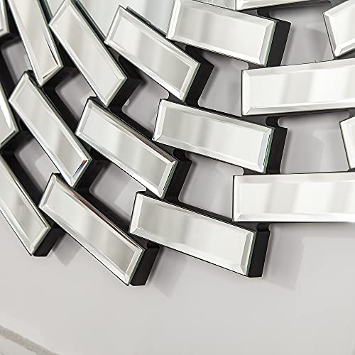 Shyfoy 31.5'' Round Mirror Wall Decor Beveled Decorative Wall Mirrors Silver Hanging Mirror For Living Room Bedroom Entryway Large Modern Accent Mirror #TOP5