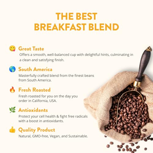 Breakfast Blend Medium Roast Café en Grano 12 oz miniatura 2