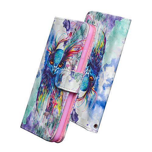 Image of EMAXELER Samsung Galaxy S10 Plus Case Cover 3D Full Stylish Case Colour Embossing Kickstand Credit Cards Slot PU Leather Flip Wallet with Stand for Samsung Galaxy S10 Plus YX 3D: Colored Owl
