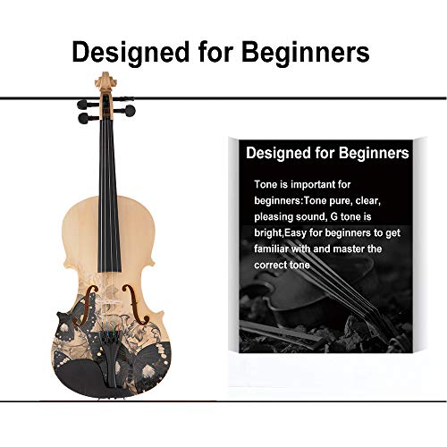 Image of Aliyes Electric /Acoustic Violin Set for Beginners Special Designed Gift for Beginner with Hard Case,Bow,Extra Strings (4 /4 /Full-size)