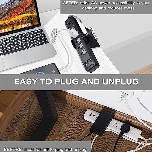 Marre des câbles qui traînent ? Utilisez le support multiprise avec pince de bureau réglable - 6