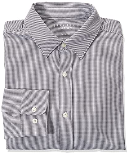 Perry Ellis Motion Men's Slim Fit Dobby Long Sleeve Button-Down Stretch Shirt, Bright White, Xx Large #TOP24