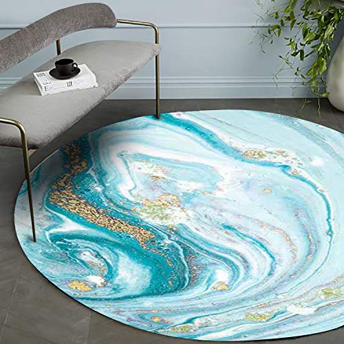 Tapis rond lavable en machine pour salon et chambre - Design abstrait 160 cm