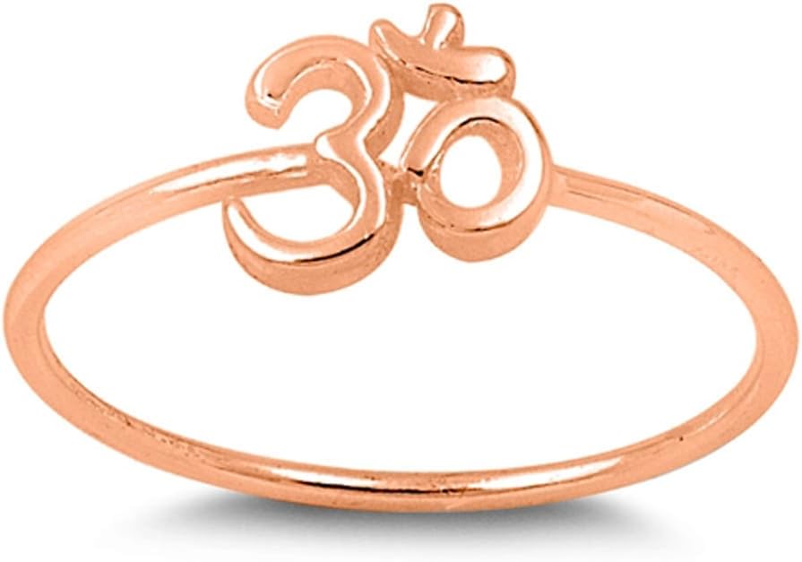 CHOOSE YOUR COLOR Sterling Silver Om Sign Ring
