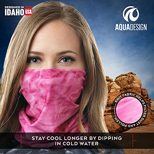 Image of Aqua Design Face Mask for Women: UPF 50+ Motorcycle Ski Cover Balaclava Gaiter