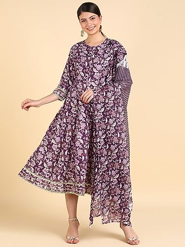 Image of Maaesa Anarkali Kurta Dupatta Set for Women