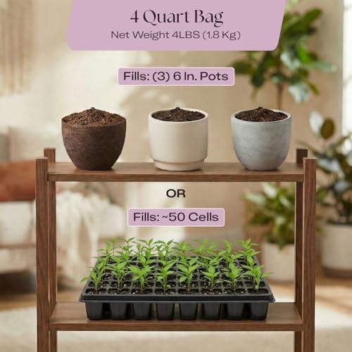 Image of Rosy Soil Seedling Seed Starter Soil Mix, Organic, Peat-Free, 4 Quarts | Worm Castings, Biochar and Mycorrhizae Blend, For Seed Germination, Microgreens, Propagation, Herbs, Vegetables, Flowers