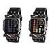 Orologio da polso unisex, quadrato, con schermo a 31 LED, al quarzo (nero)