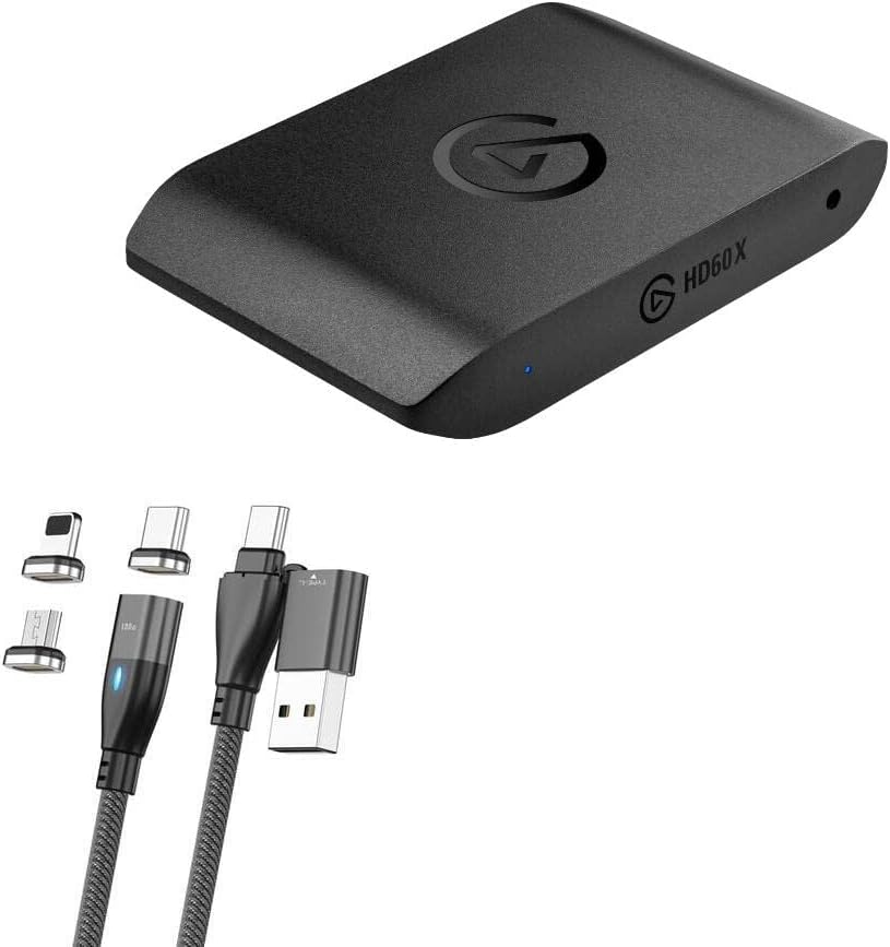 BoxWave Cable compatible con Elgato HD60 X (cable por BoxWave) MagnetoSnap PD AllCharge Cable (100 W), imán PD 100 W cable de carga USB tipo C