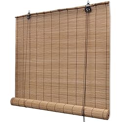 Persianas Ecologicas vidaXL Estor Ventana de Bambú Marrón 150x220 cm Persiana Enrollable Venecianas