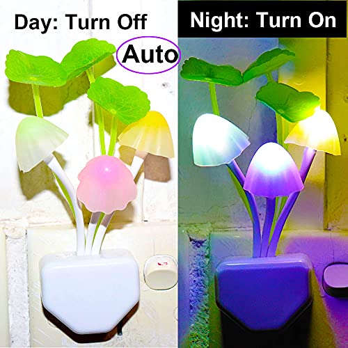 image for AUSAYE 2 Pack Sensor Led Night Light Plug-in Wall Lamp Color Changing 