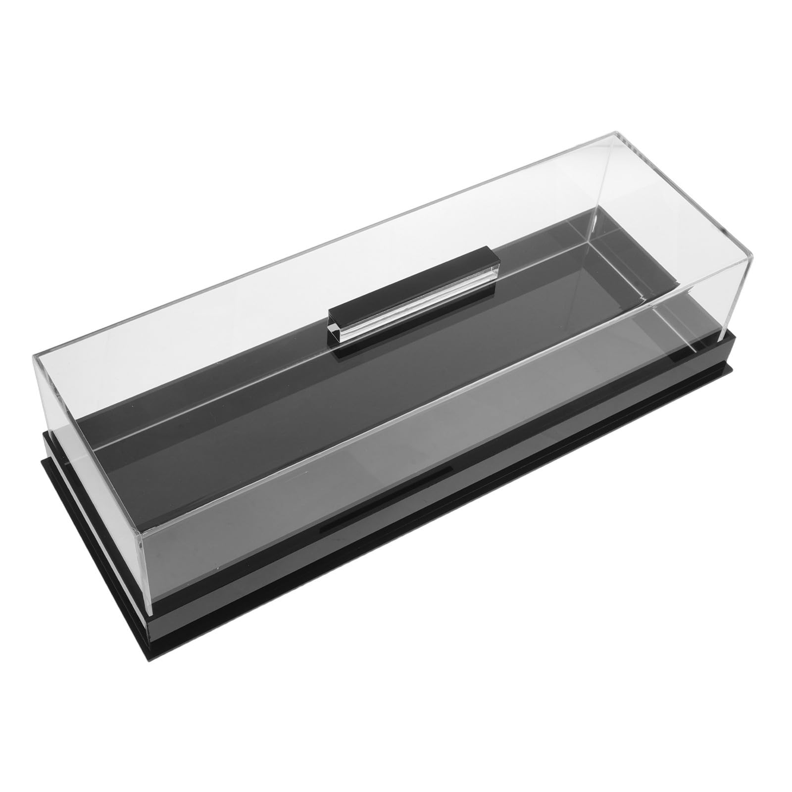 STOBAZA Bandeja para Postres Rectangular de Acrílico Negro con Cúpula, Soporte para Pasteles Versátil y Moderno Adecuado para Cumpleaños y Exhibición en Casa