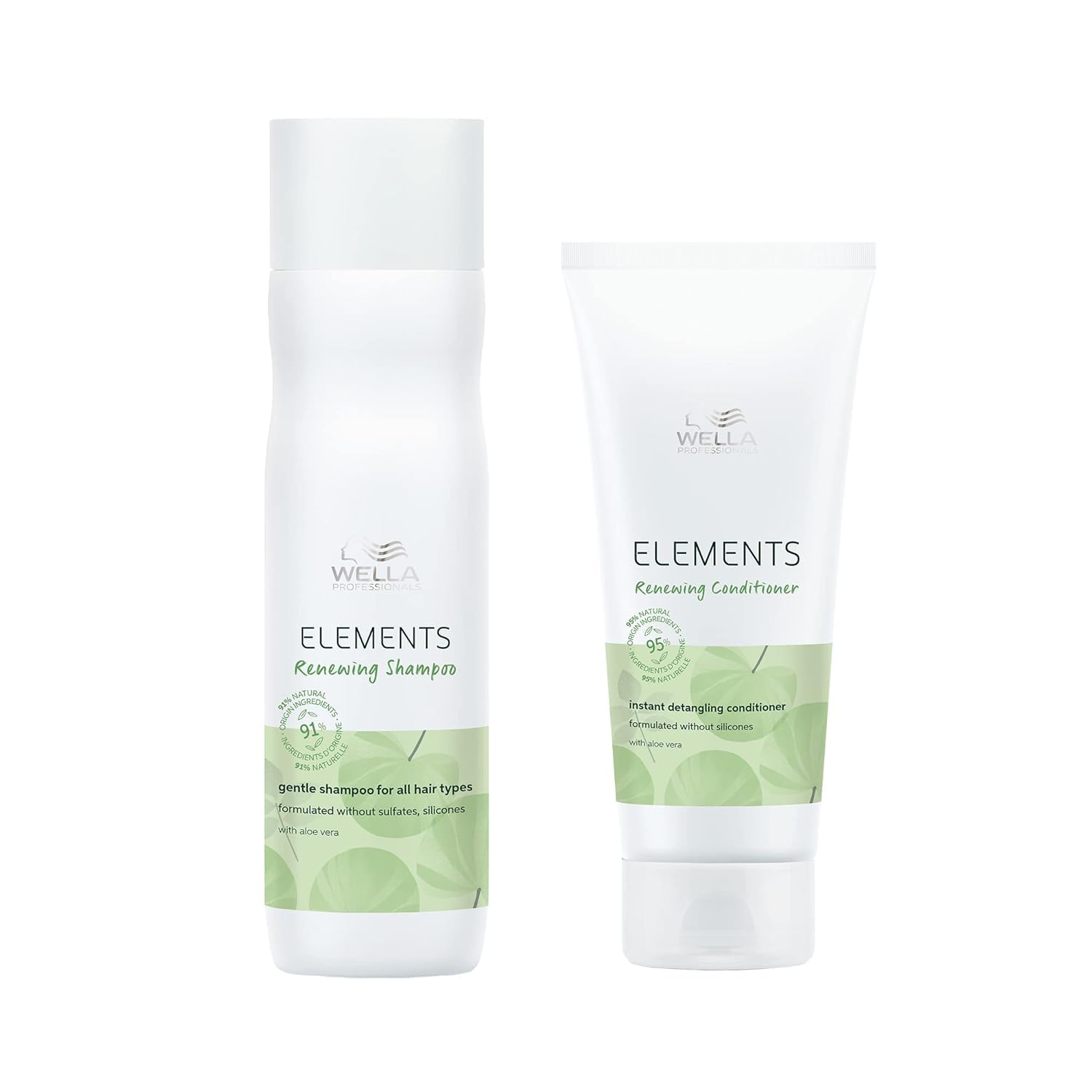Elements Renewing Shampoo & Conditioner Set, Sulfate & Silicone Free, Instant Detangling, For All Hair Types, Retail Sizes