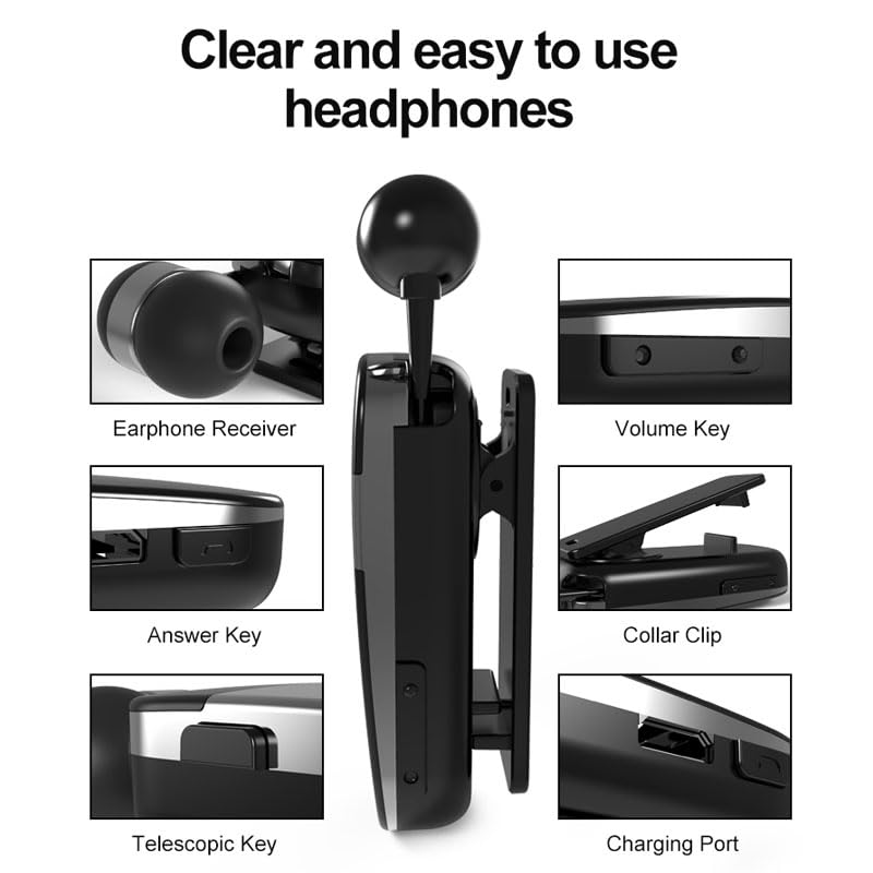 Auriculares Bluetooth K53 con clip y vibración de llamada miniatura 6