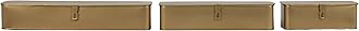 Creative Co-Op Decorative Metal Boxes with Gold Finish (Set of 3 Sizes)