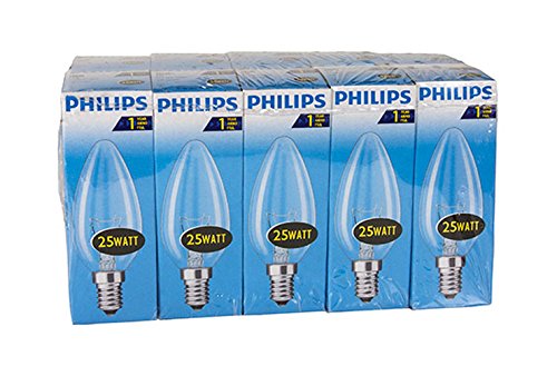 Preisvergleich Produktbild Philips 30600009 Glühlampe Kerzenform, 25 Watt, E14, klar, 10er
