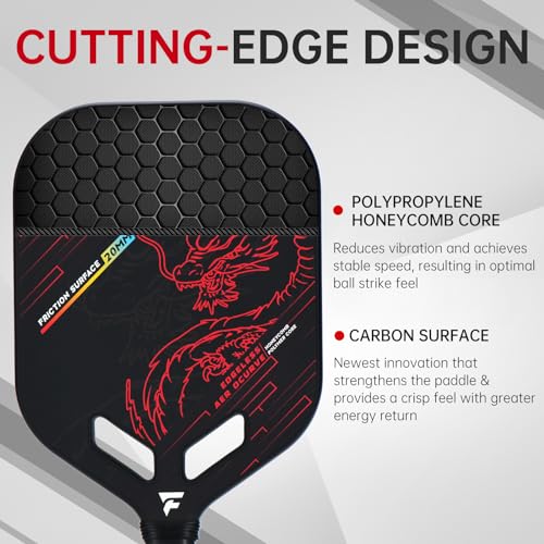 Fanaizhong Pickleball Paddle T700 Carbon Fiber | 20mm Thickness | Thermoformed Pickleball Paddle with Aerodynamic Design Used for tournaments, Power & Control & Spin Max | Edgeless Design