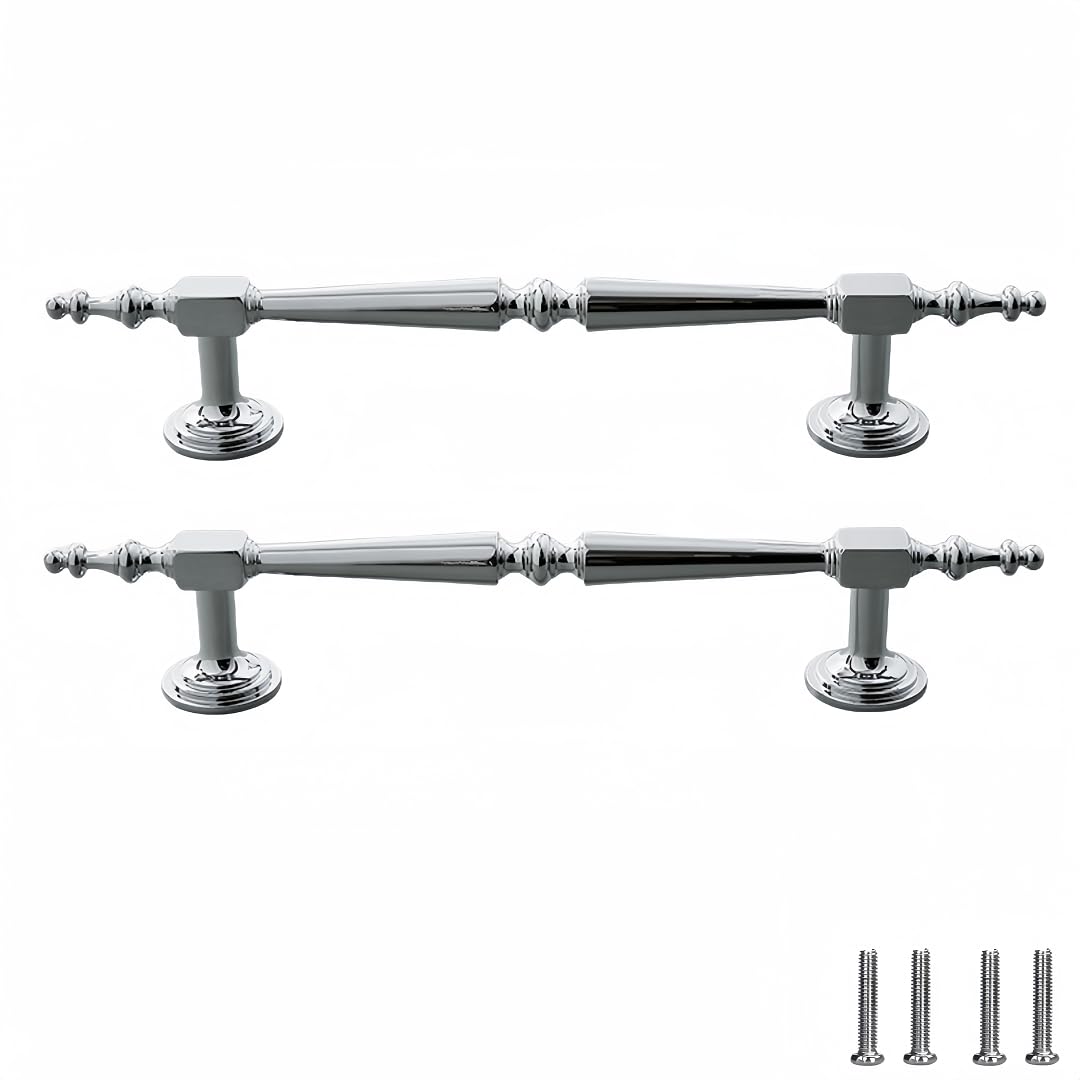 Poignée en cuivre argenté 128mm bouton laiton pour bouton de porte armoire et tiroir de cuisine