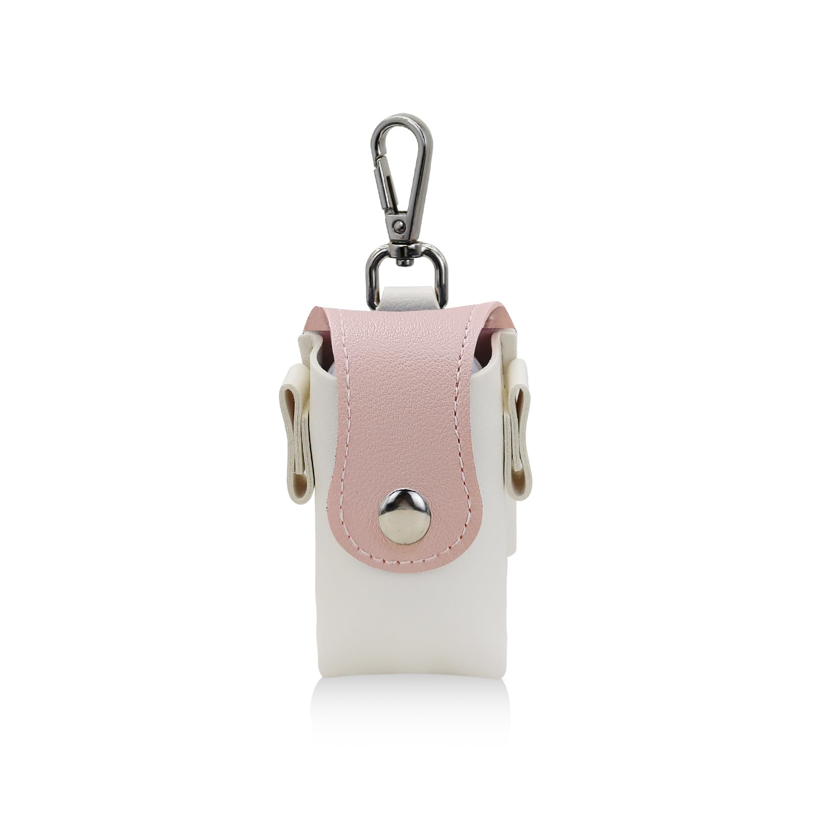 AfitLulu Golf Ball Bag PU Leather Golf Tee Bag Pouch with Clip Hook for 2 Golf Balls, Golf Tee Holder Protective Cover Portable Golf Ball Storage Bag with Magnetic Snap for Women and Men (Pink)