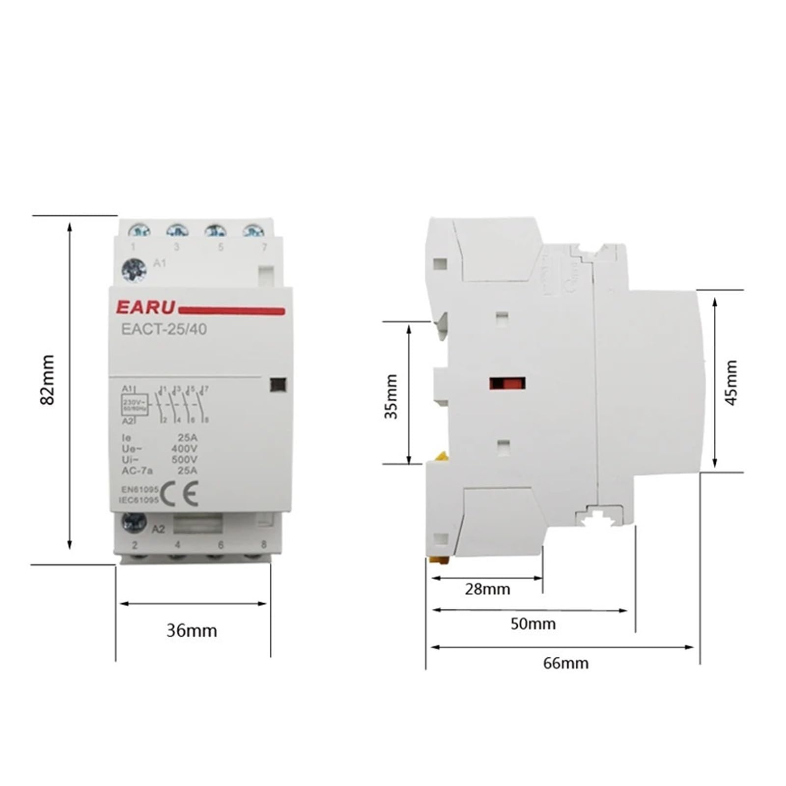 4P 16-25 A AC 220 V 230 V 50/60 Hz Regulator przełącznika stycznika modułowego na szynie DIN do użytku domowego 4NO 4NC 2NO 2NC(25A, 3NO1NC, 110V)