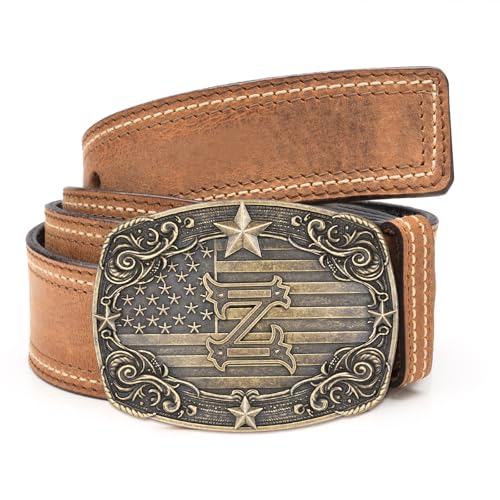 Absbolo Western Belt Buckle Men Initial Letter ABCDJRM to Z Rodeo Cowboy Belt Buckles for Women Z — view 3