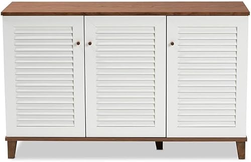 Vista 25 de BOWERY HILL Zapatero de madera contemporánea con 8 estantes en gris oscuro