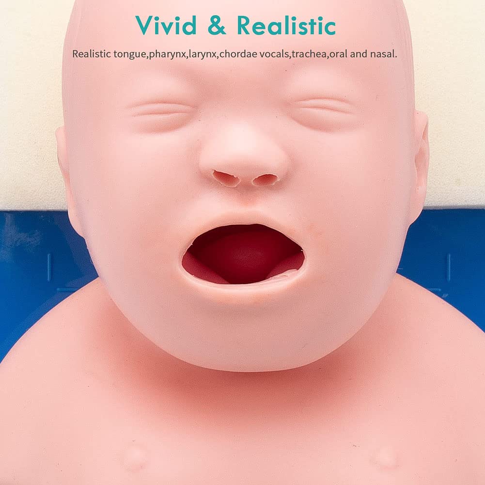 Simulador de entrenamiento de intubación de vías respiratorias infantiles, modelo de enseñanza de PVC para gestión de vías respiratorias, 27 x 20 x 12 cm, ideal para estudios médicos y entrenamiento