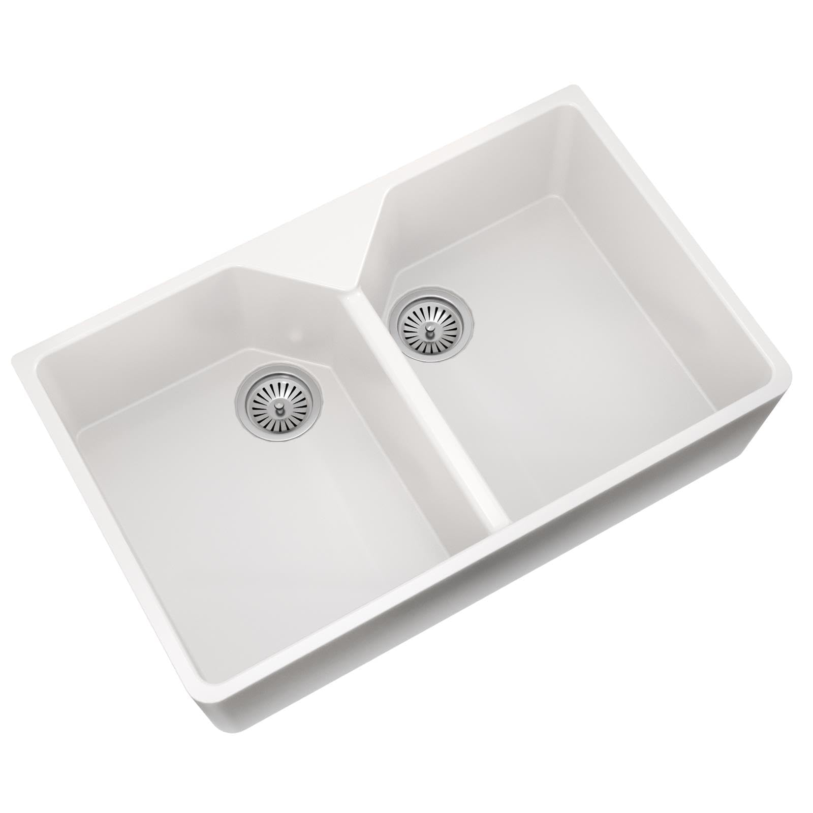 Liquida White Bt64wh 2.0 Bowl Butler Inset Or Undermount Gloss Kitchen Sink