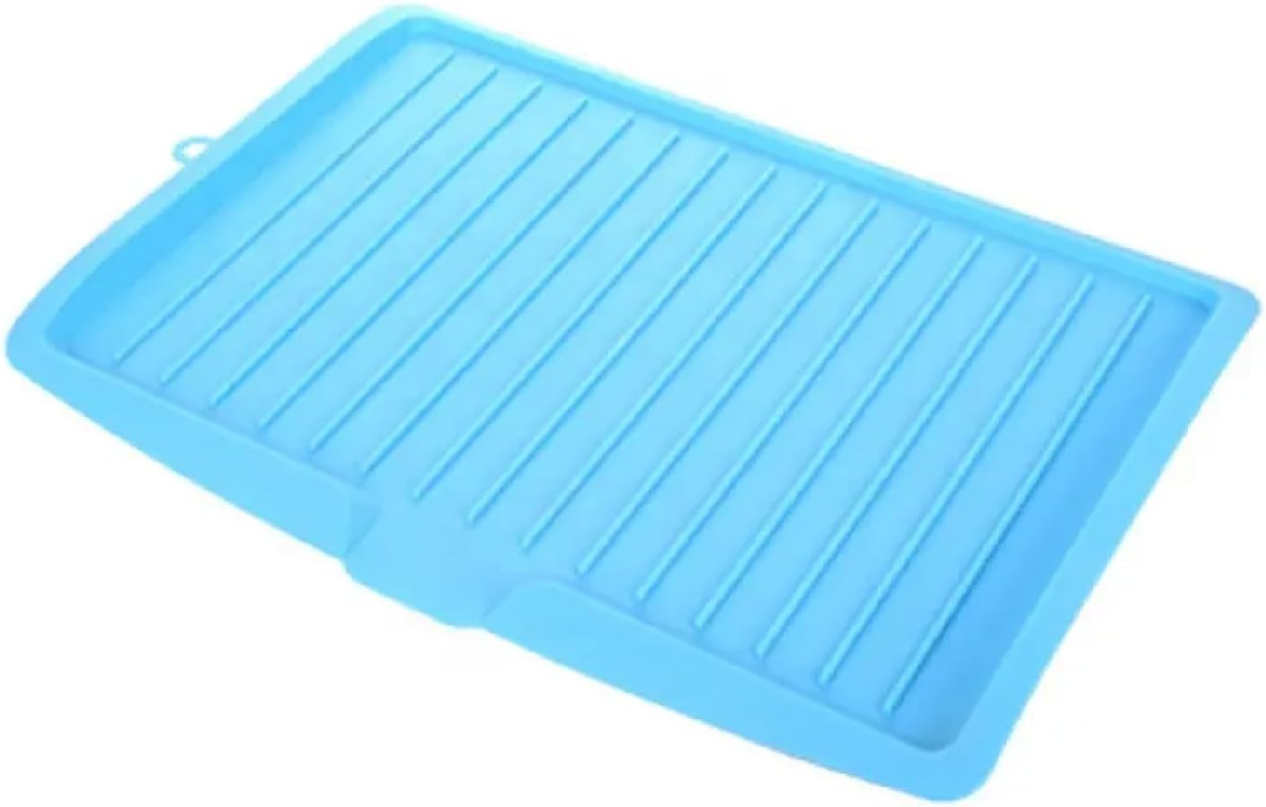 Drip Tray Dish Drainer Mat Plastic Kitchen Dish Draining Rack Dish Drain Board Sink Side Drip Sloping Draining Tray for Pots, Pans (Blue)