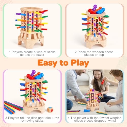 Montessori Wooden Board Game, juego de mesa educativo para niños miniatura 4