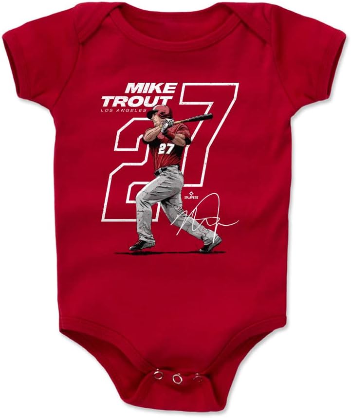 500 LEVEL Mike Trout One-Piece Infant Bodysuit - Mike Trout Offset W WHT