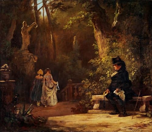 Affiche le violoniste du toit par Carl Spitzweg toile de décoration salon 60x90cm
