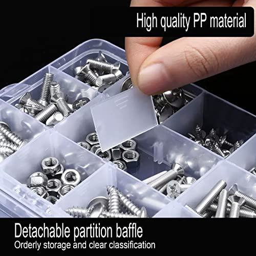 Image of 2Pack 12 Grids Craft Organizers and Storage Bead Organizer Tackle Box Organizer with Adjustable Divider, Plastic, Clear