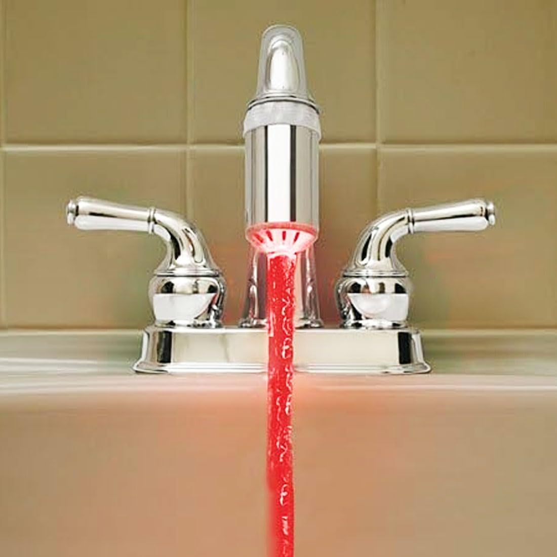 Hog Wild Temperature-Controlled Color-Changing Faucet Light - Universal Fit, Modern Style, Blue & Red