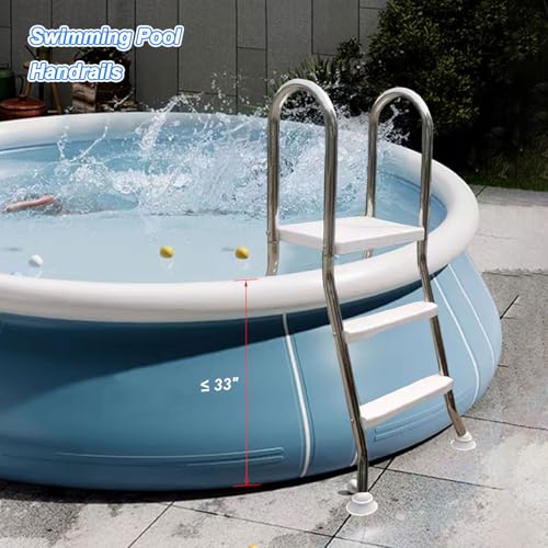 Escalera para piscina elevada de acero inoxidable 2 escalones miniatura 7