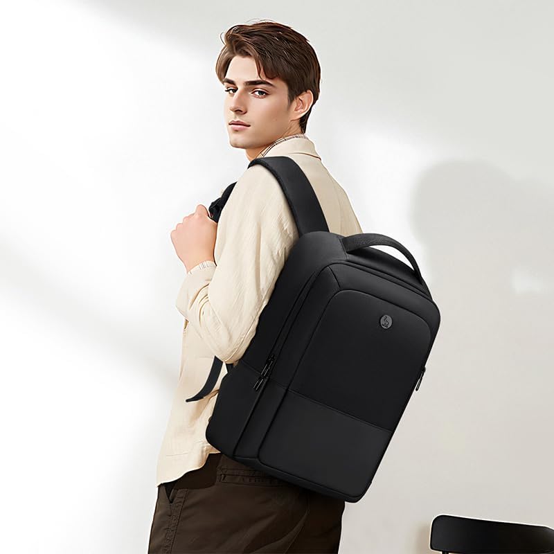 OIWAS Mens Backpack for Work Waterproof Laptop Backpack Computer Backpack with USB Charging Port Lightweight Back Pack Daypack Fit 15.6 Inch Laptop and Notebook, Black Black a