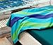 Cotton Craft - 2 Pack Terry Beach Towel 30x60 - Cabana Stripe Navy Green Turquoise - 400 GSM - 100% Pure Ringspun Cotton - Brilliant Intense Vibrant Colors - Highly Absorbent Easy Care Machine wash
