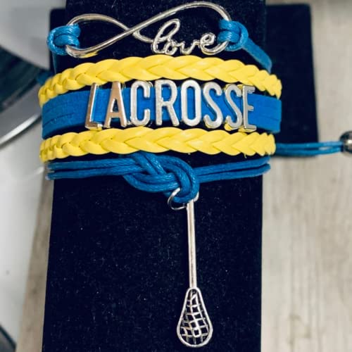 Image of SportyBella Lacrosse Bracelets For Girls - Adjustable Charm Bracelet w /Infinity Symbol & Silver Lacrosse Stick Charm. Friendship Bracelet Gifts for Players, Teams & Coaches