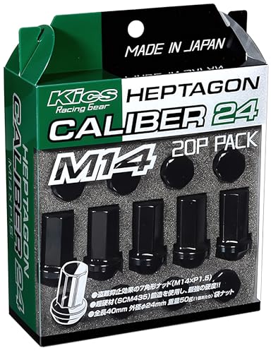 KYO-EI (協永産業) HEPTAGON CALIBER 24 M14×P1.5 個数:20P ブラック HPC04K