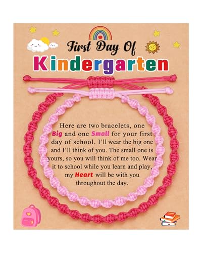 BxkSky First Day of Kindergarten Bracelet Mommy and Me Mom Mother Daughter, Back...