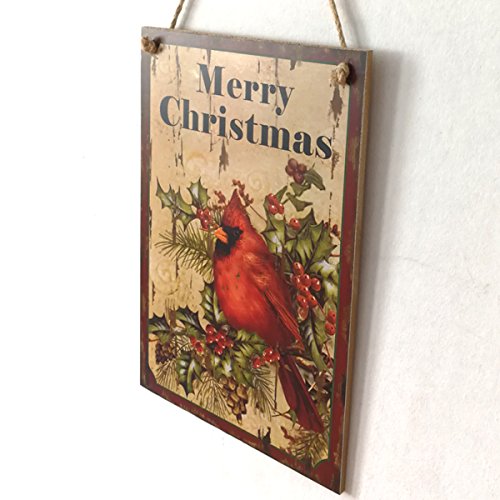 Luoem Holiday Christmas Hanging Door Decorations Wooden Wall Sign Decorative Plaque Hanger (Merry Christmas) #TOP3