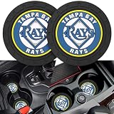 2PCS Car Cup Holder Coaster,Auto Cup Holder Insert Coaster for Tampa Bay Devil Rays Baseball Fans, Non-Slip Car Drink Holder Coaster, Car Interior Accessories, Tampa Bay Devil Rays