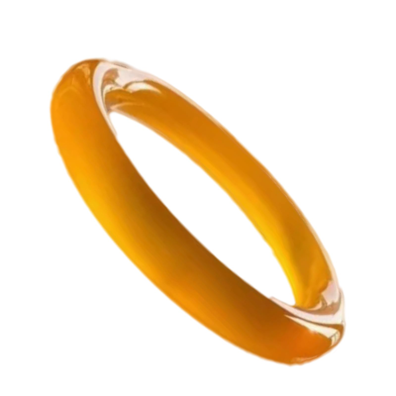Bracelet jonc en jade jaune naturel pour femme style chinois