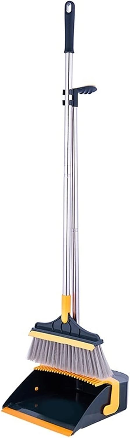 ZKTYQUIHE Juego Creativo de recogedor de Escoba, recogedor a Prueba de Viento, Cabeza de Escoba giratoria, Mango ergonómico, Suministros de Limpieza de Esquinas for el hogar, Accesorios (Color : A)