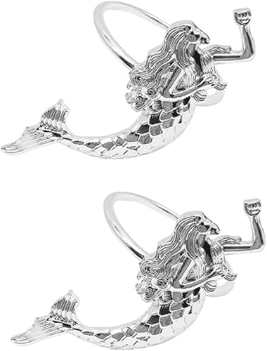 BRIGHTFUFU 2pcs Mermaid Napkin Rings Wedding Dining Table Decoration Ocean Napkin Holders Christmas Napkin Buckle Wedding Table Decorations